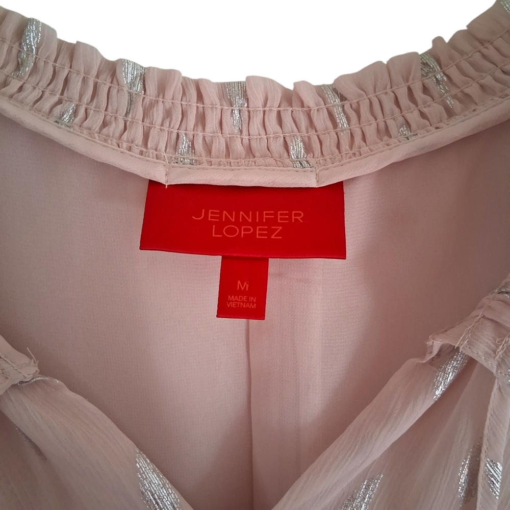 Jennifer Lopez Blush Off-Shoulder Blouse - Picture 4 of 5